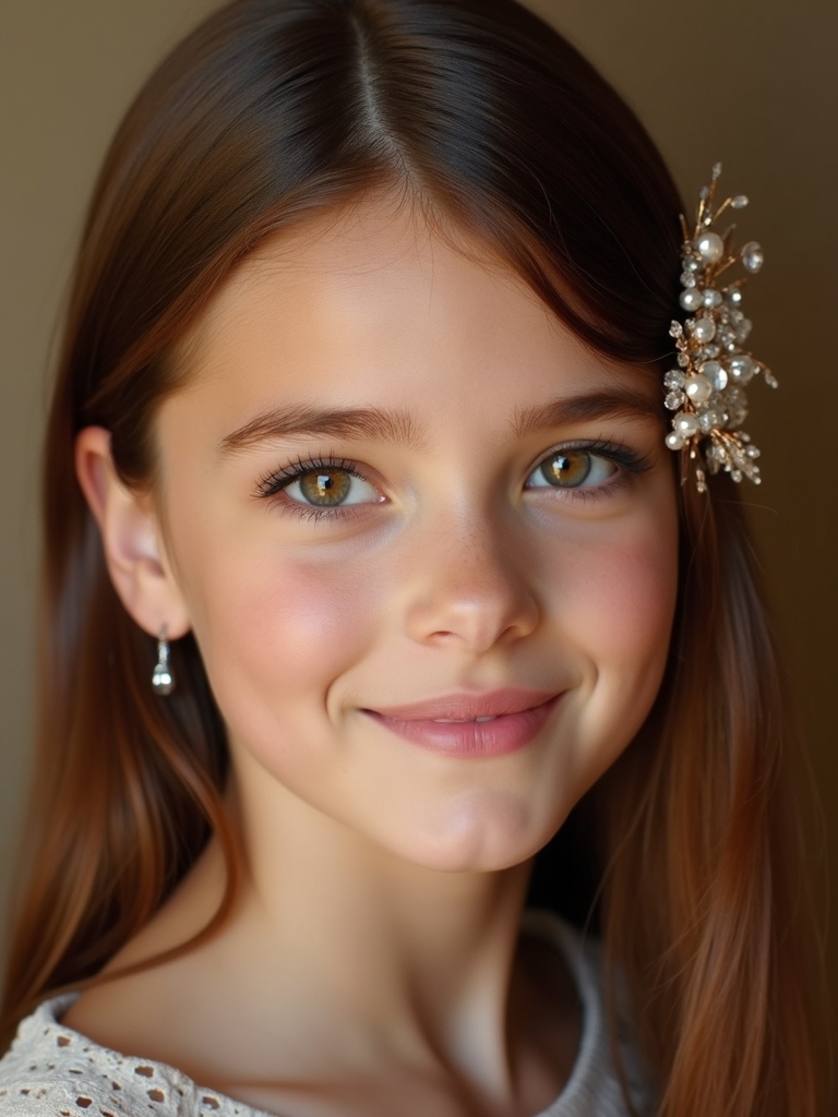 sleek side part with clip
