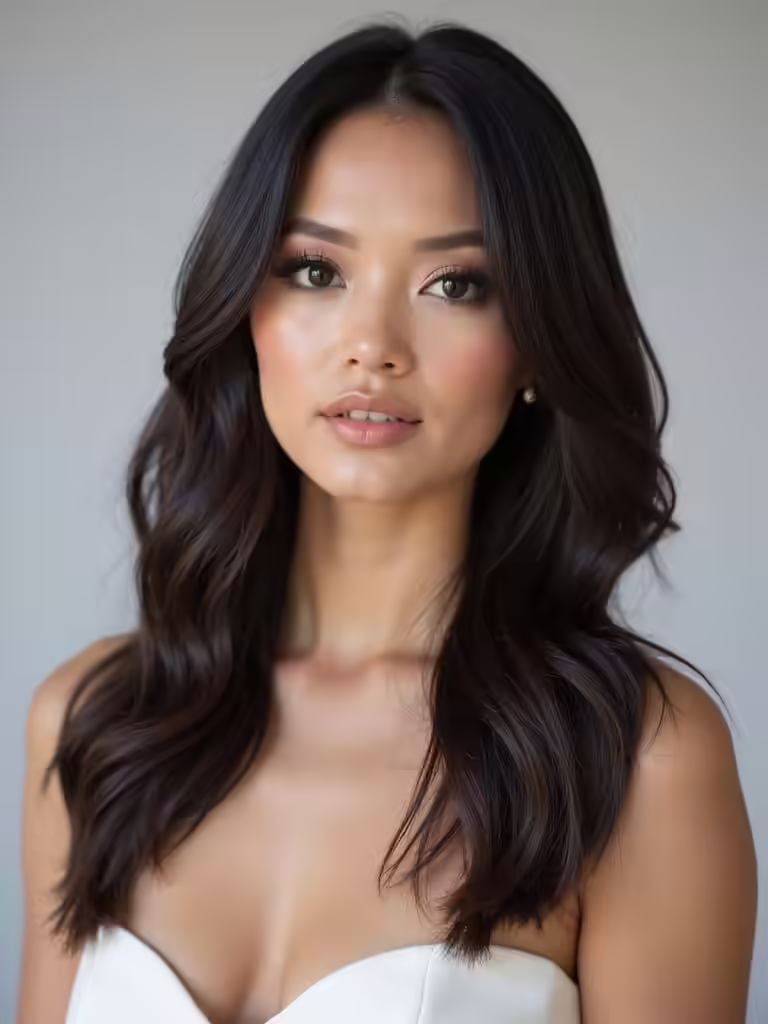 sleek straight bridal hairstyles