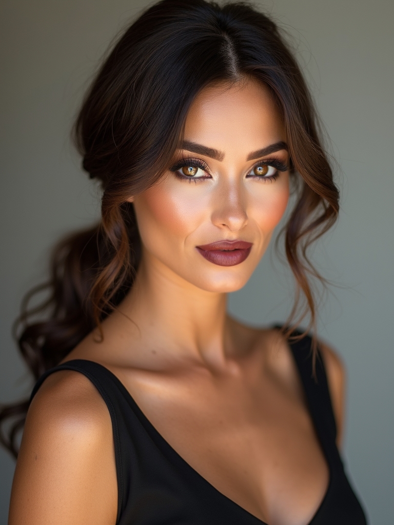 sleek textured low ponytail