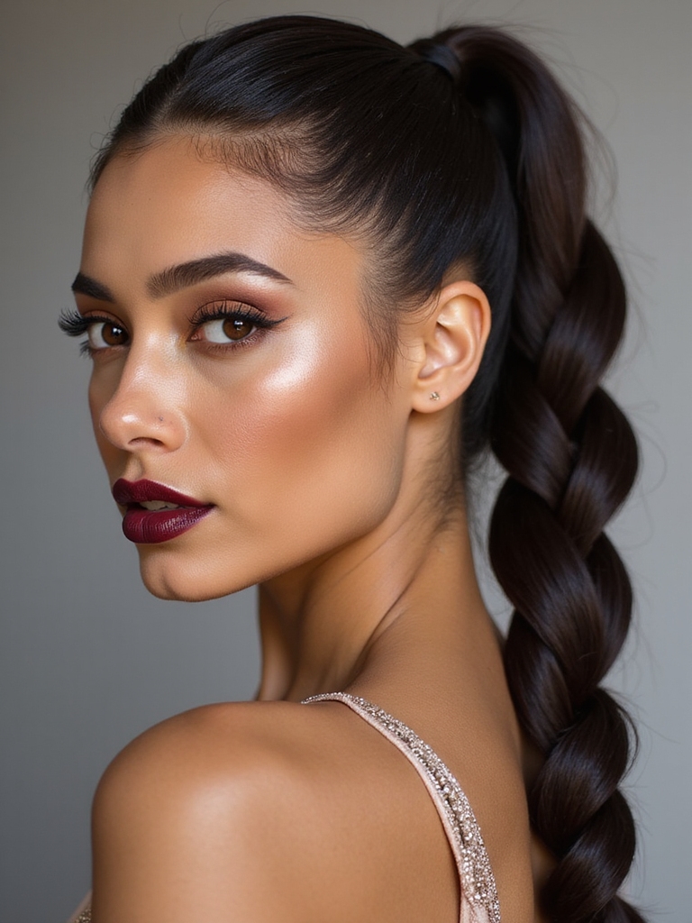 sleek tight fishtail ponytail