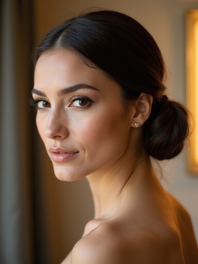sleek timeless low bun