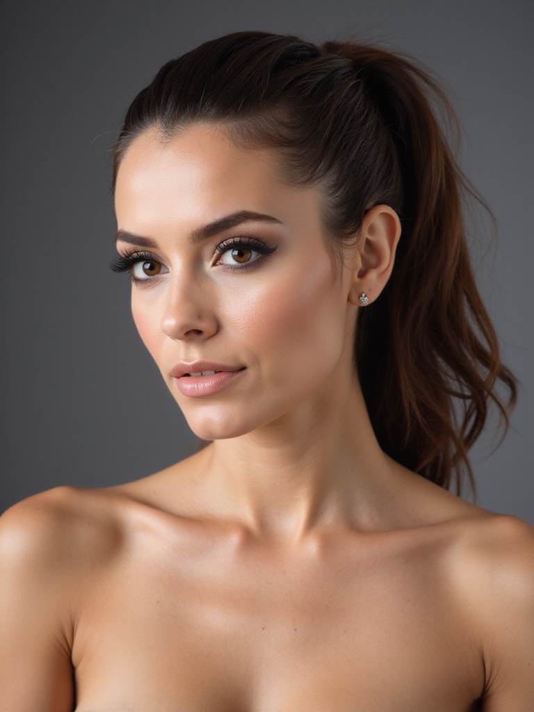 sleek timeless pinned back elegance