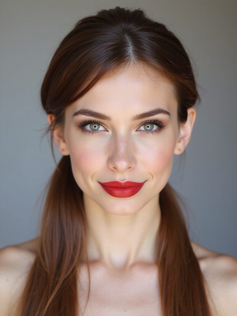 sleek tucked low ponytail