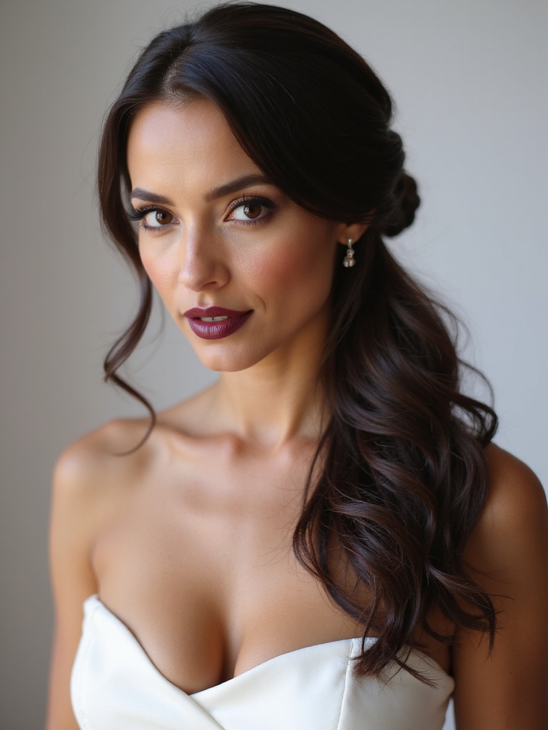sleek twisted half up hairstyle