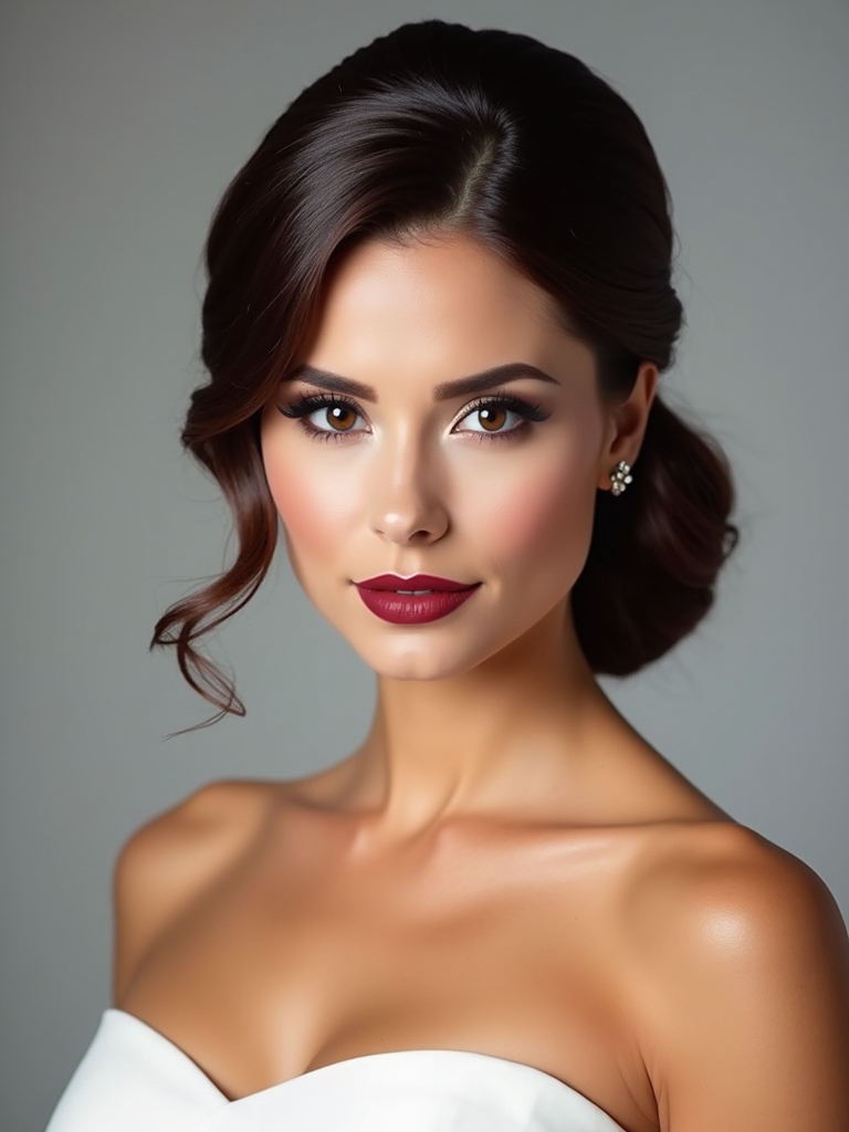 sleek updos showcasing collarbones