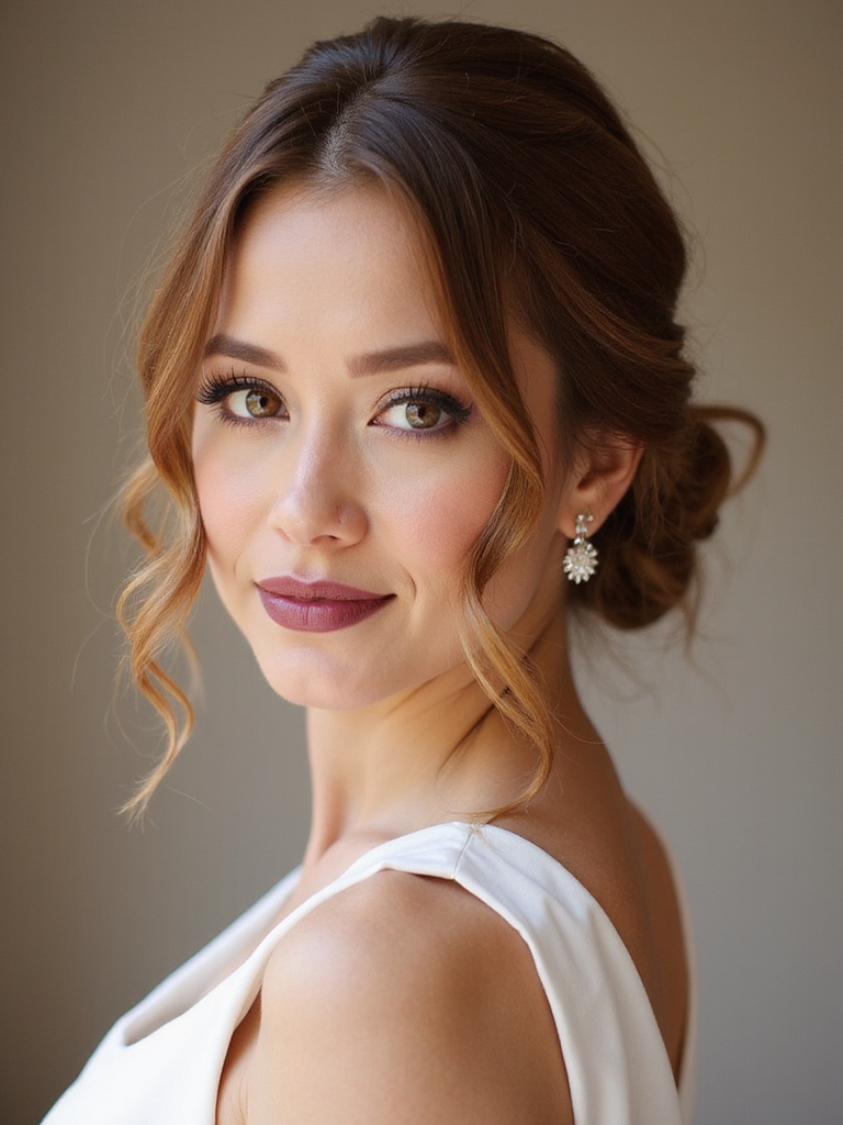 sleek versus textured low chignon