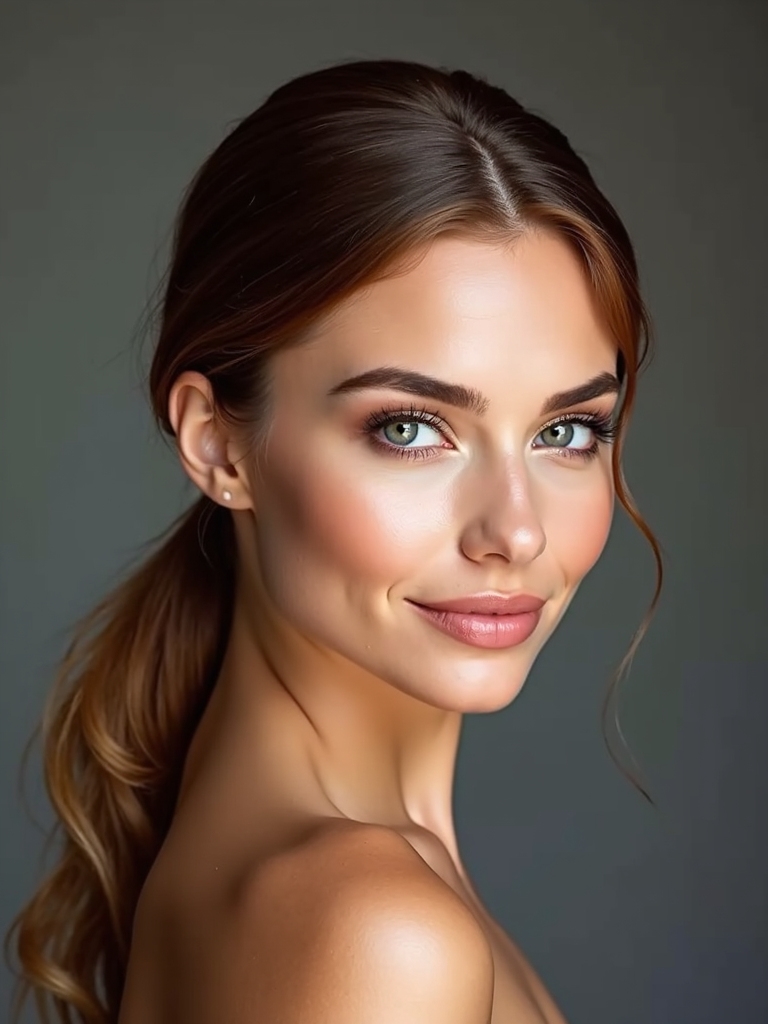 smooth deep side swept ponytail