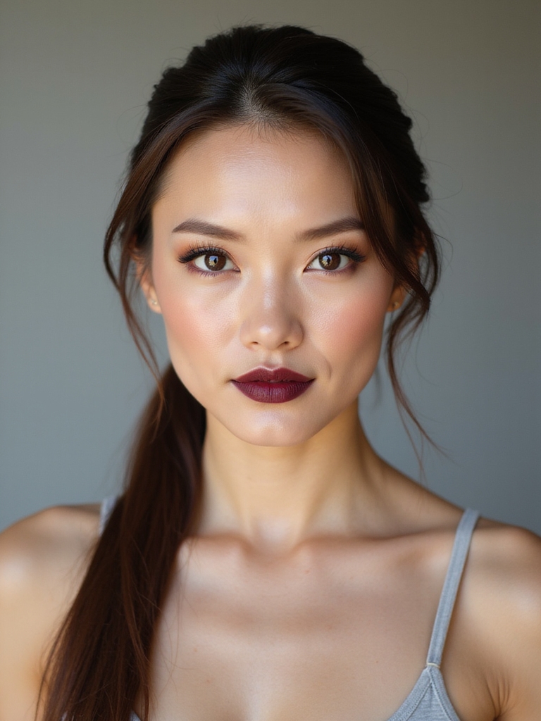 smooth low polished ponytail