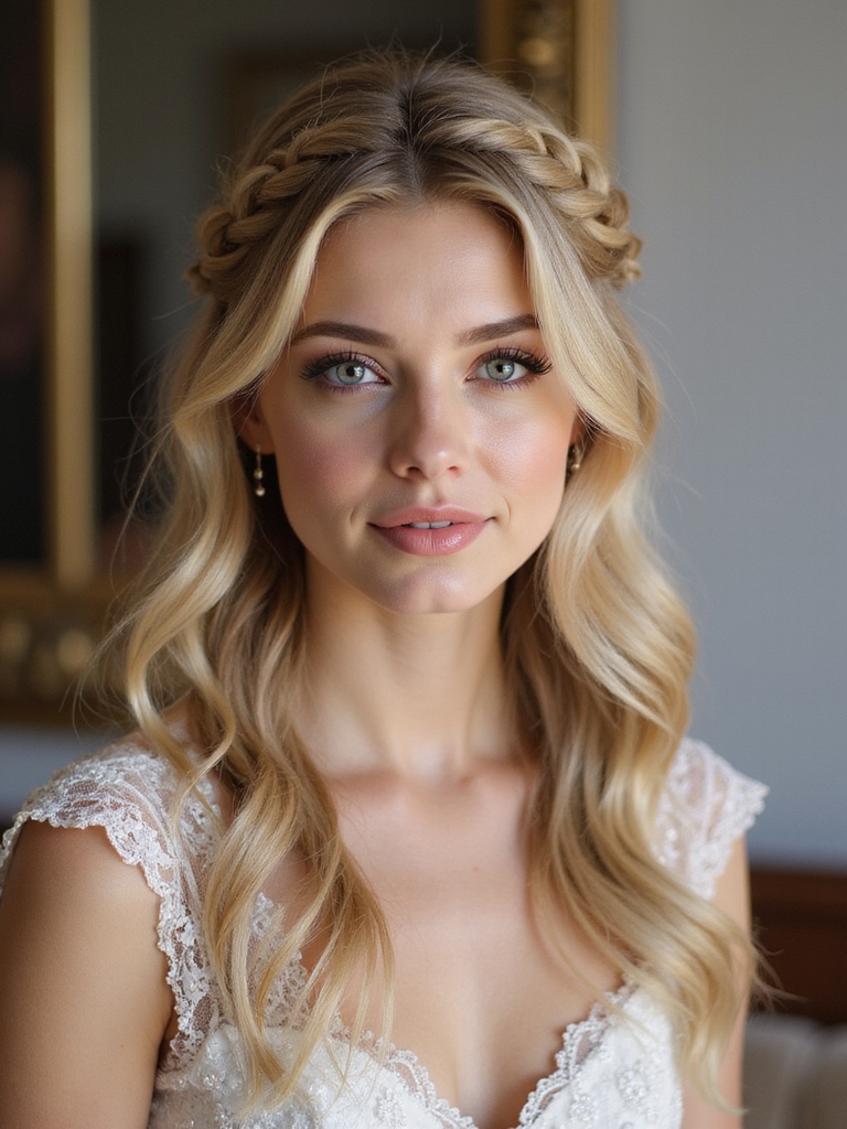 soft braided crown hairstyle