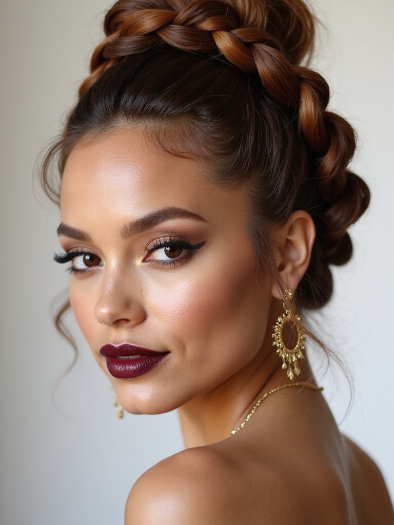soft braided halo updo