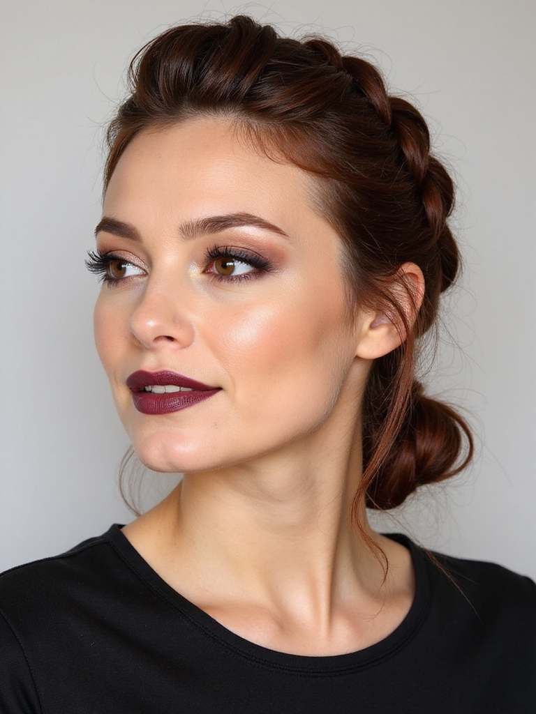 soft braided low chignon
