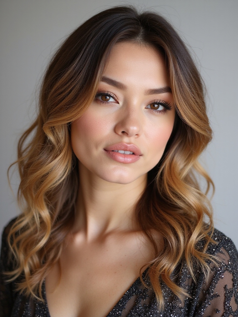 soft curled half updo hairstyle