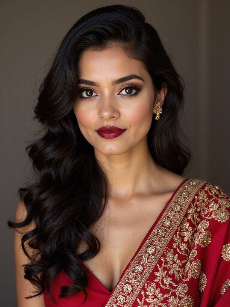 soft curls over shoulder
