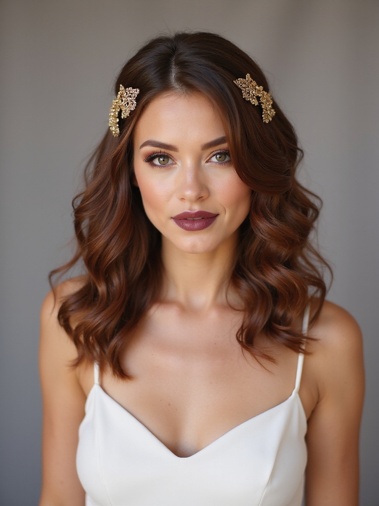 soft curls pinned back