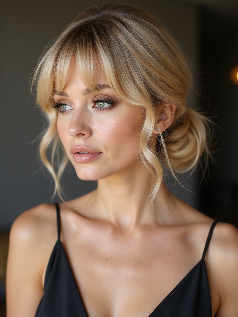 soft face framing curtain bangs