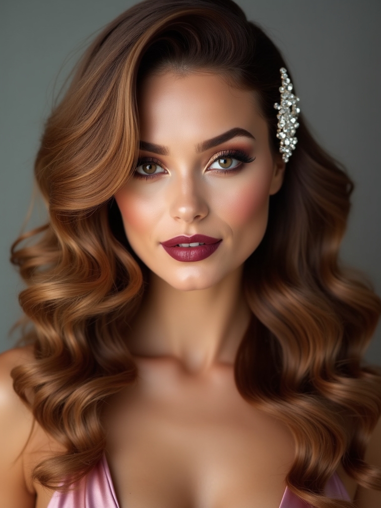 soft face framing jeweled curls