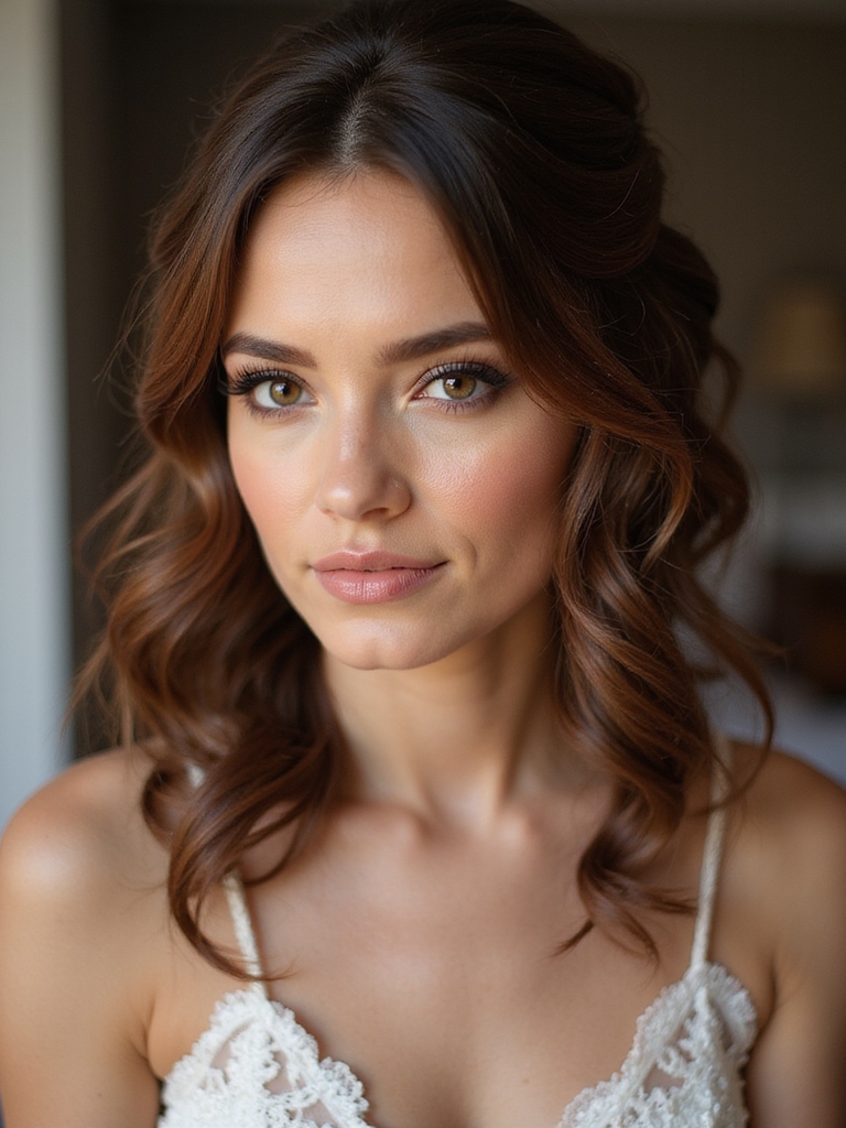 soft face framing twisted half up