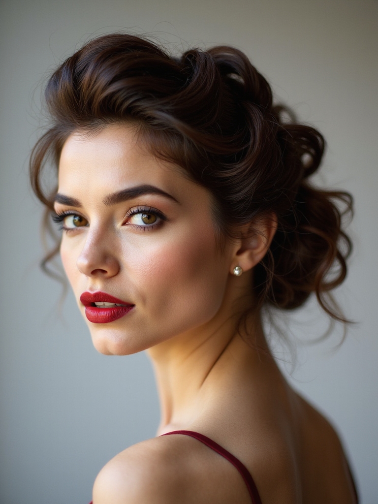 soft glossy low chignon