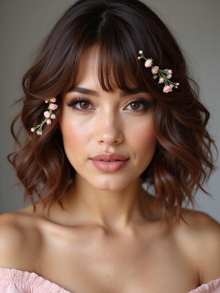 soft layered crop floral pins