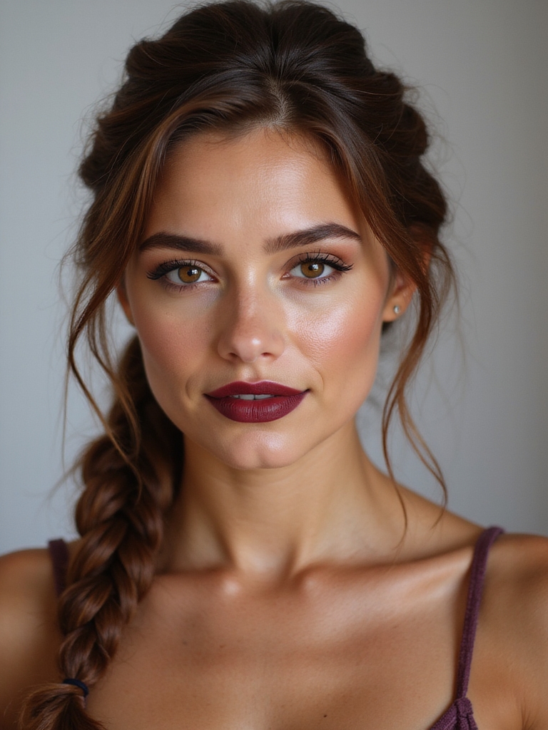 soft low braided bun