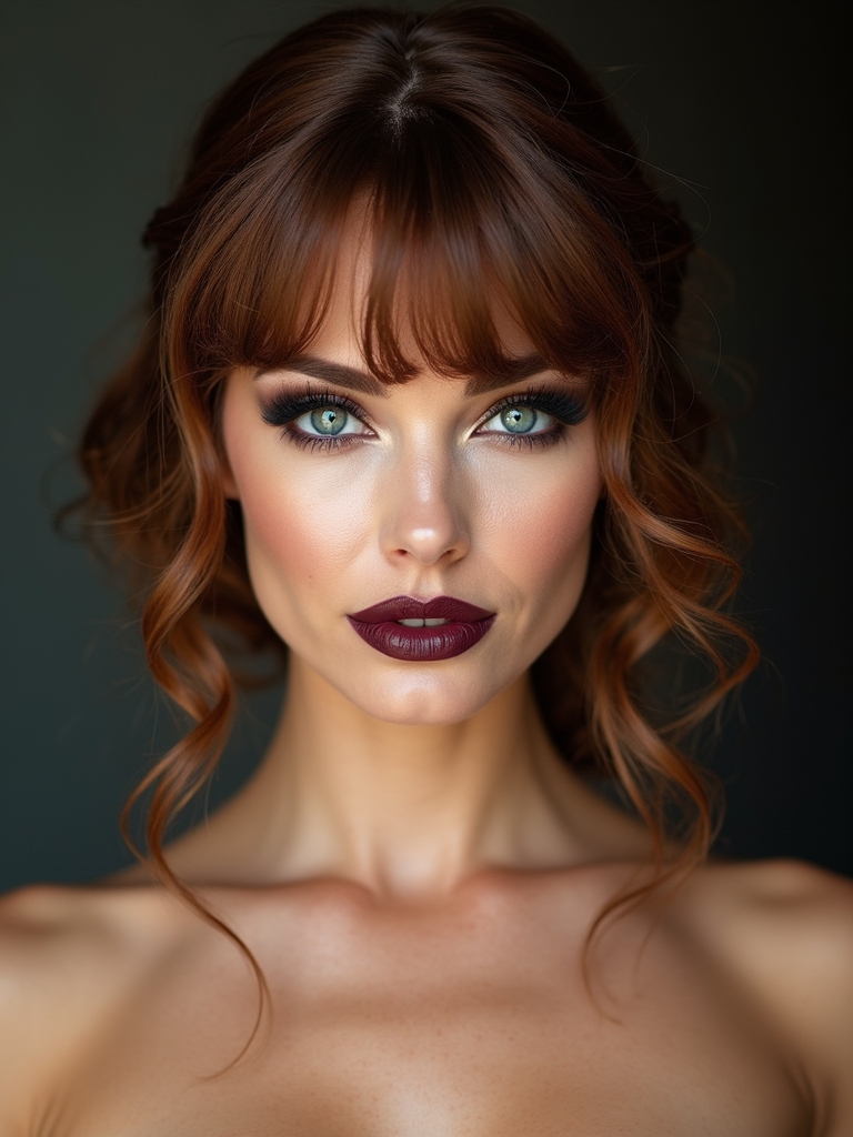 soft low chignon wispy bangs