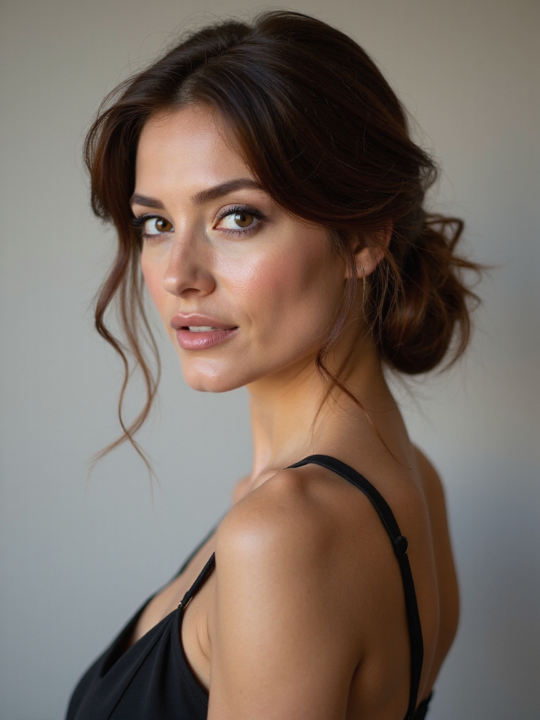 soft low chignon with tendrils