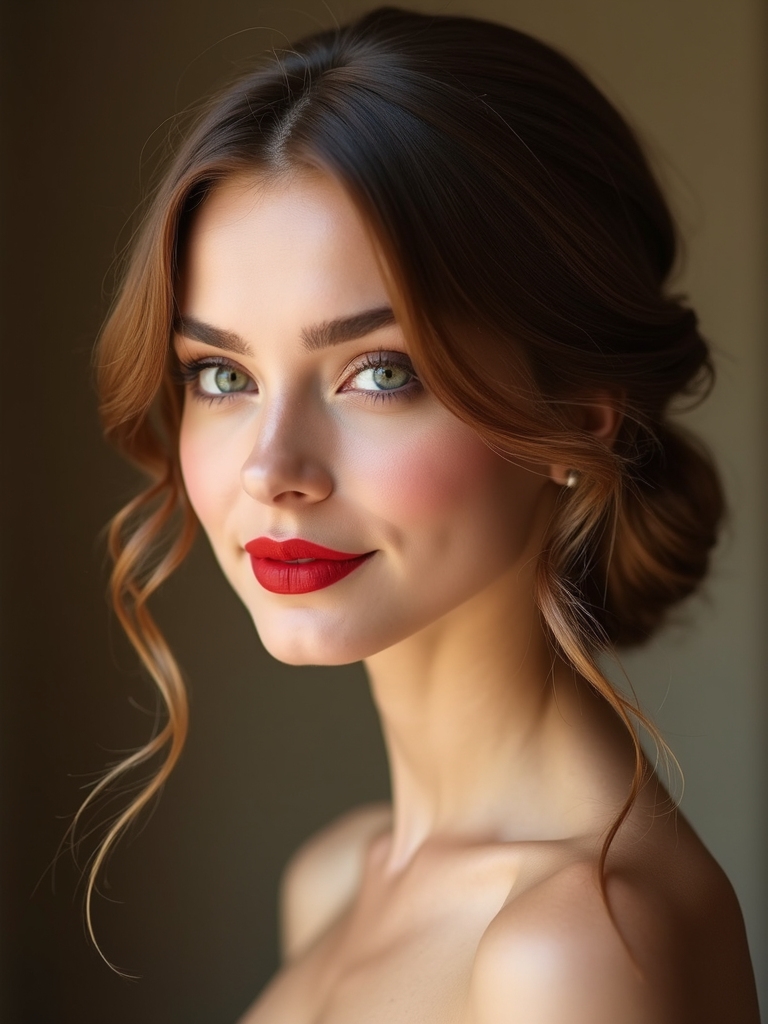 soft low chignon with tendrils