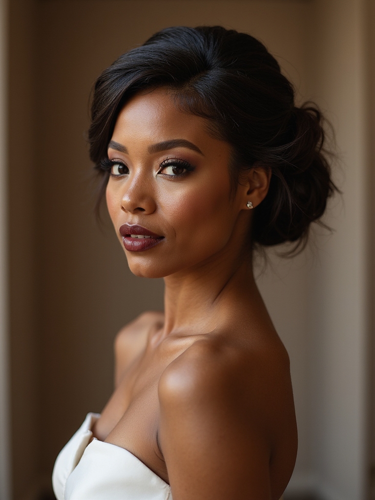 soft low textured chignon