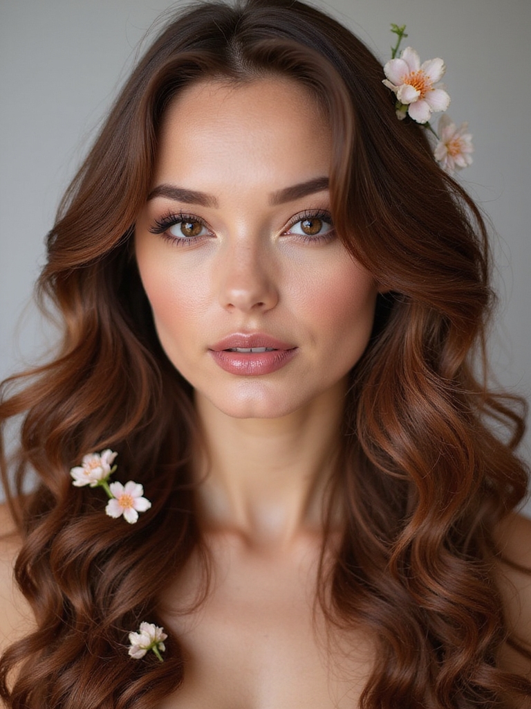 soft mermaid waves with blooms