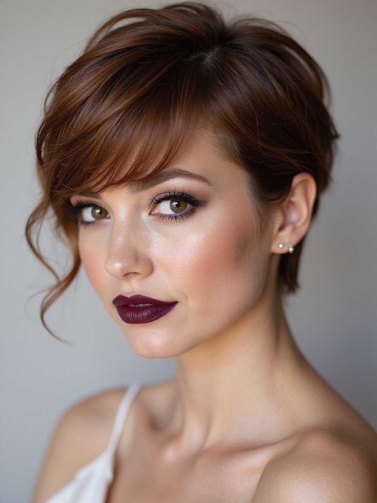 soft pixie side swept fringe