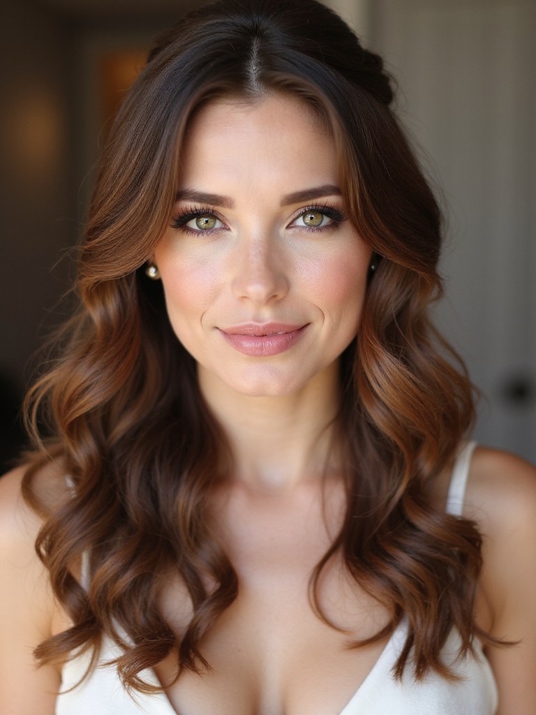 soft romantic half up curls