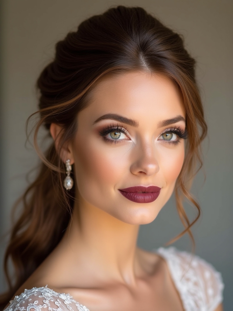 soft romantic half up waves