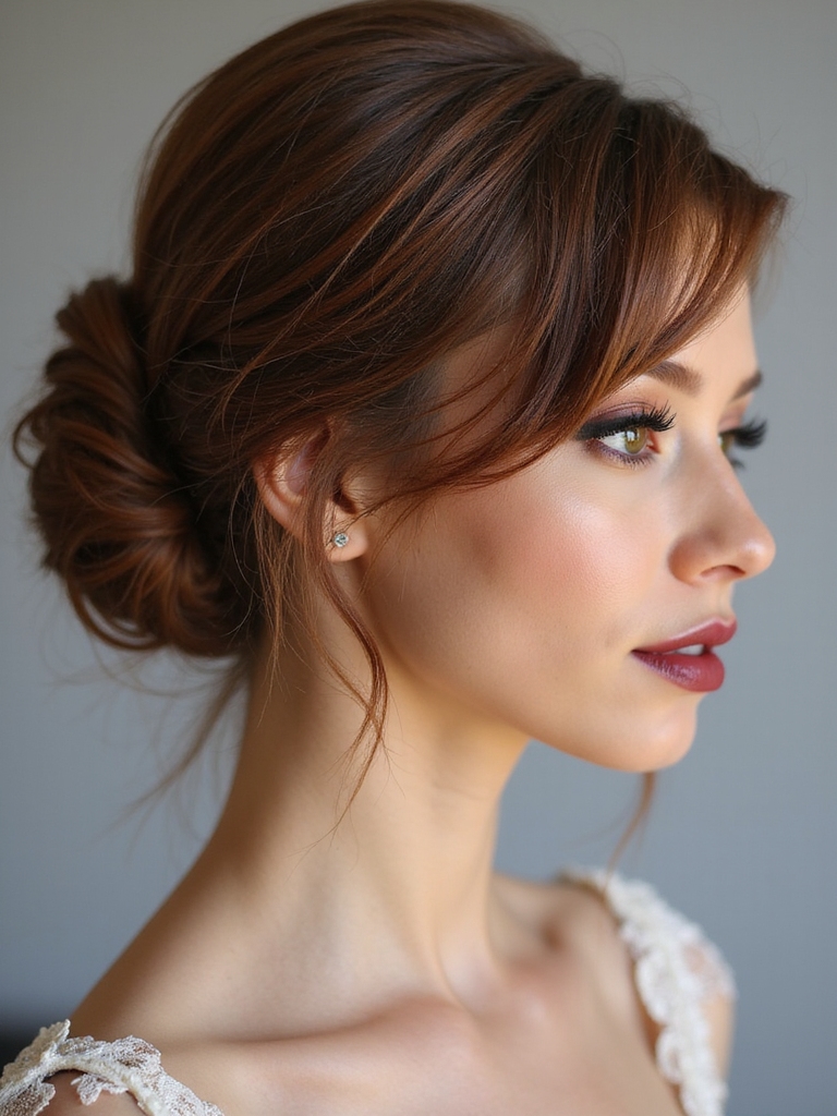 soft romantic low bun