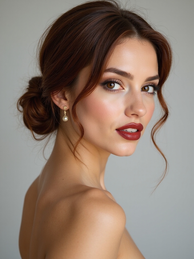soft romantic low bun