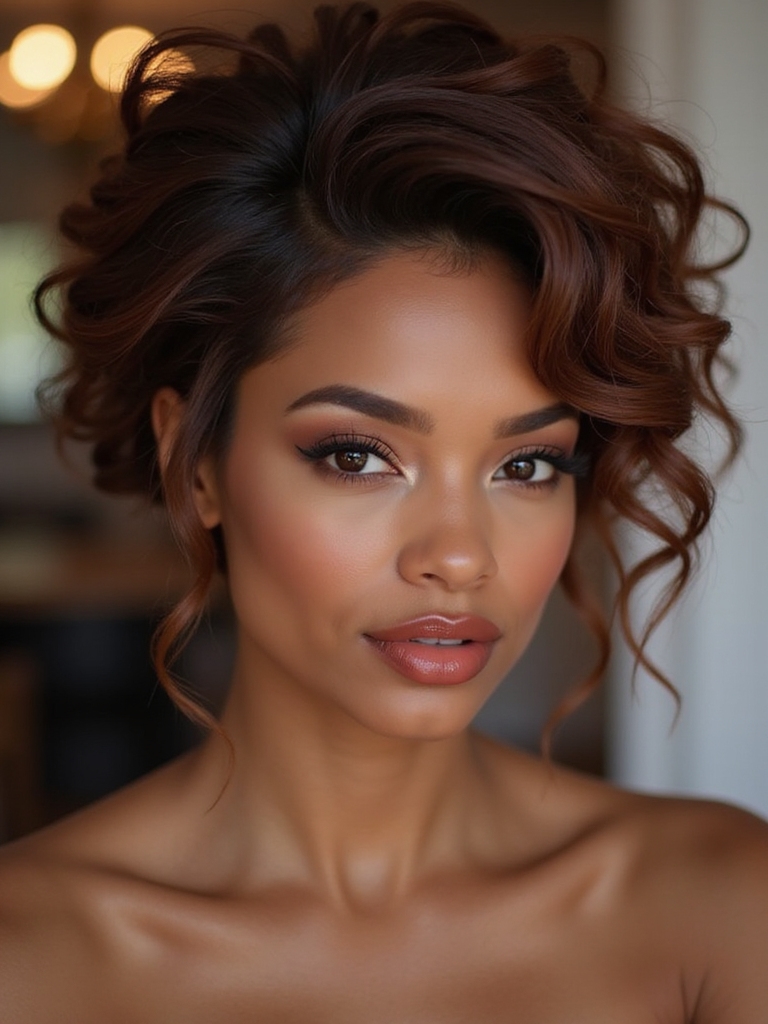 soft romantic updo with tendrils