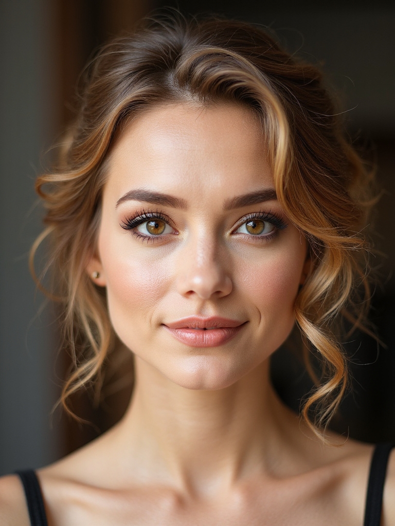soft romantic updo with tendrils