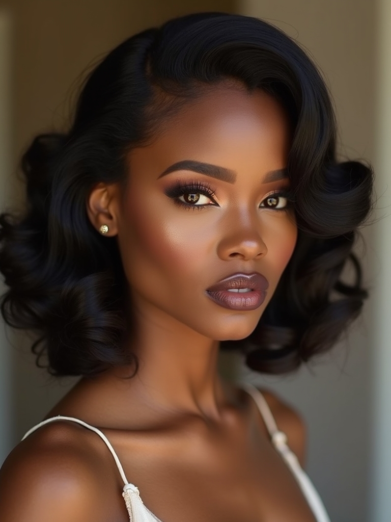 soft s shaped vintage waves