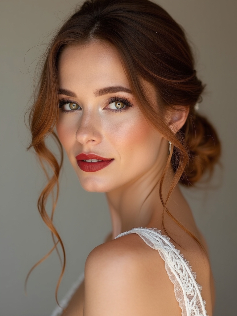 soft textured low bun