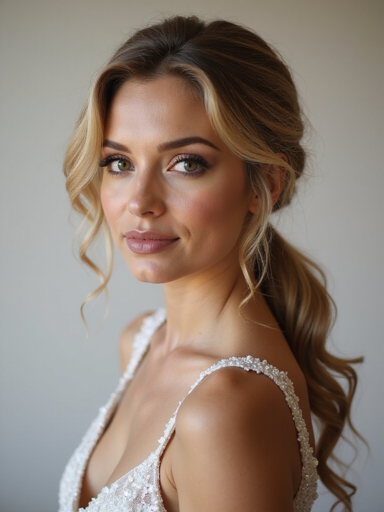 soft textured low ponytail