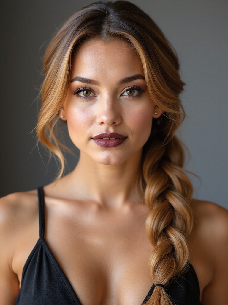 soft tousled braided sidepony