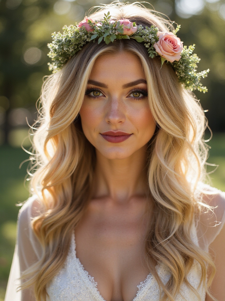 soft waves woven floral crown