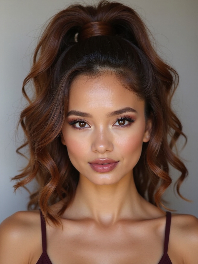 softly teased high ponytail