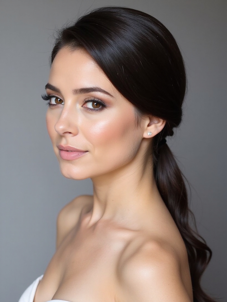 sparkling pearl floral ponytail