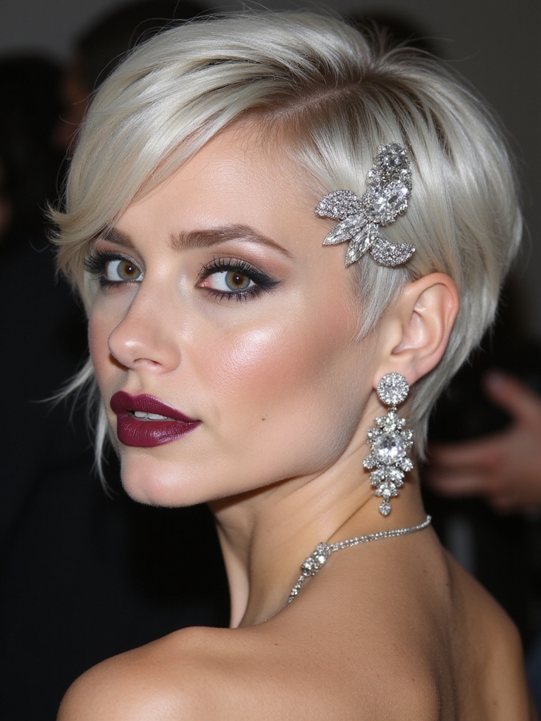 sparkling pixie cut transformation