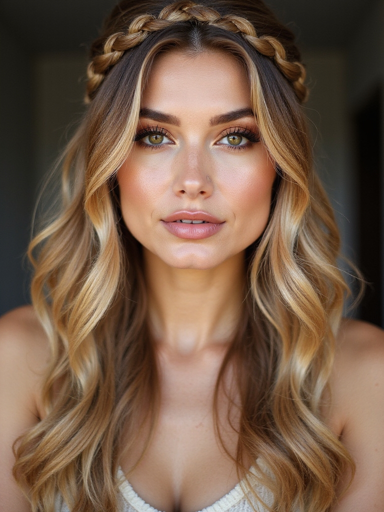 sunlit boho braided crown