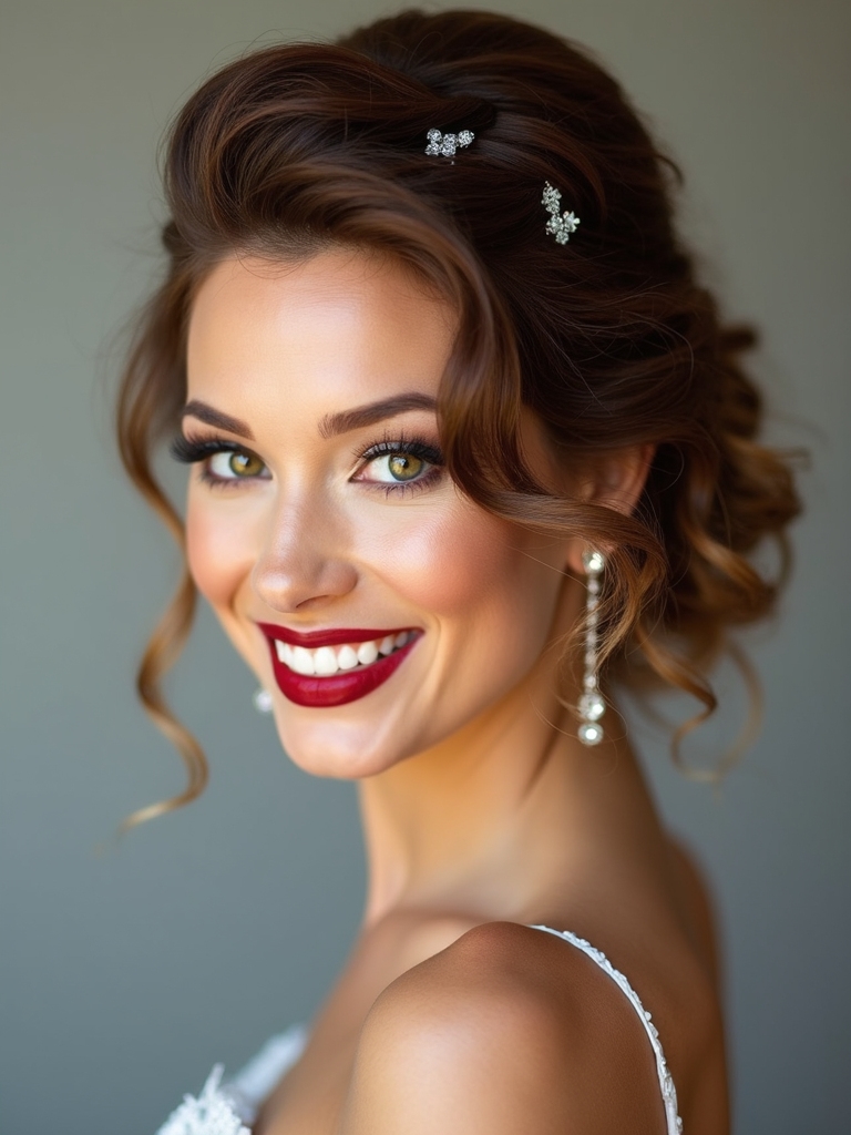 teased romantic half up style