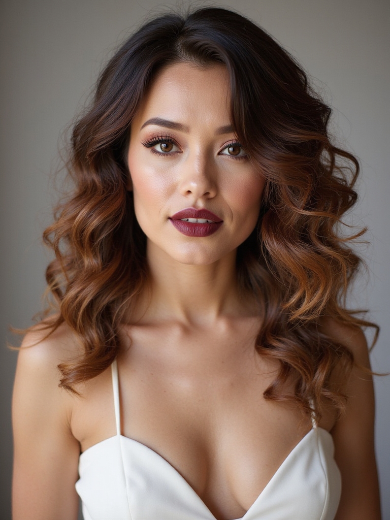 teased romantic half updo with movement
