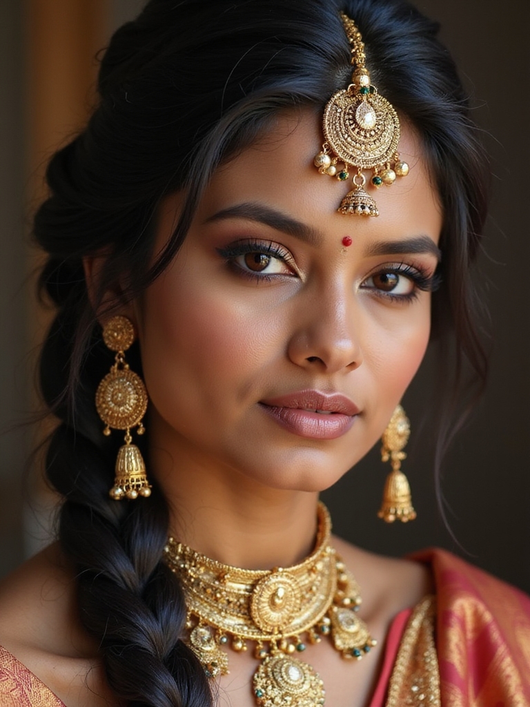 temple jewelled coiled bridal bun