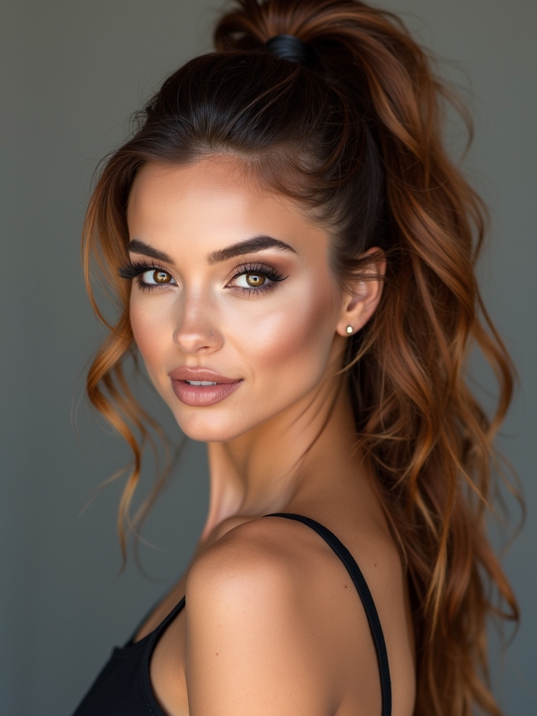 textured airy voluminous bubble ponytail