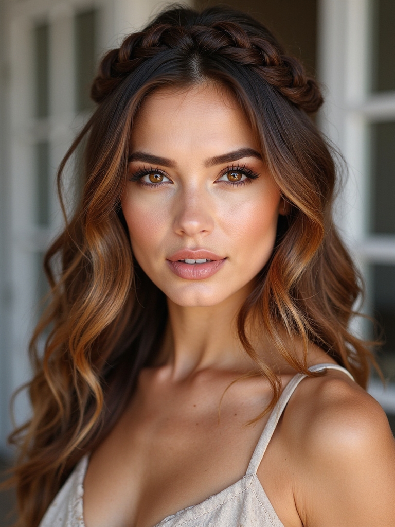 textured half up boho braid